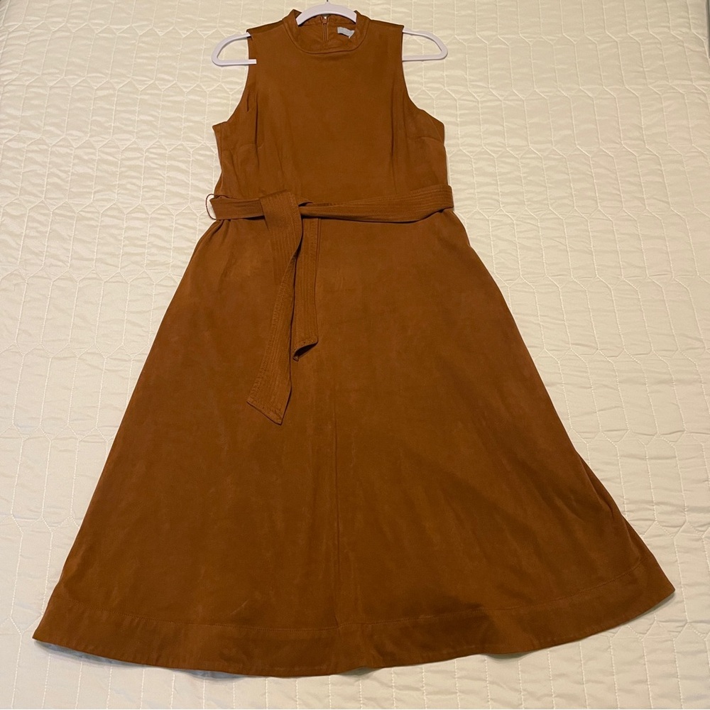 Antonio Melani Kinnon Mock Neck Suede Midi Dress Size 12 - Picture 2 of 10